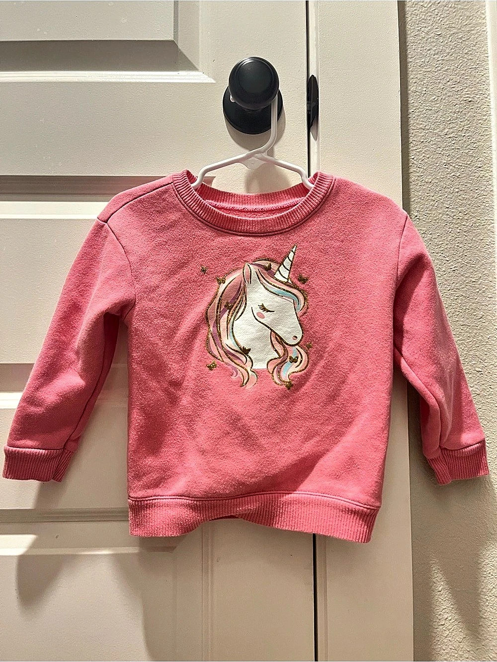Girls 2T Pink Unicorn Sweatshirt Like New